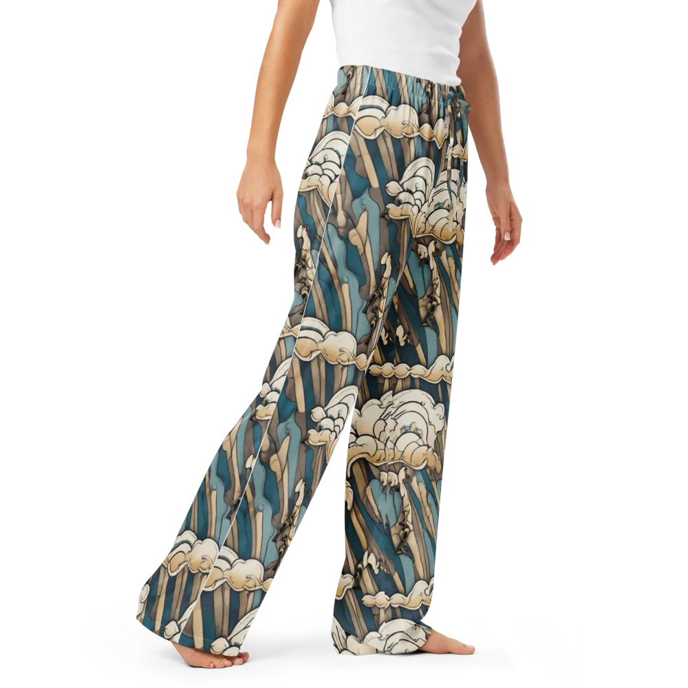Art Nouveau Undertow on Women's Pajama Pants — Right Front