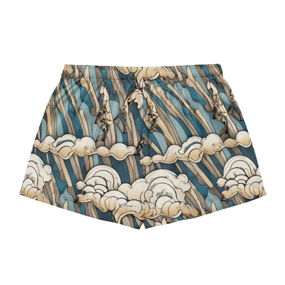 Art Nouveau Undertow on Women's Pajama Shorts — Back