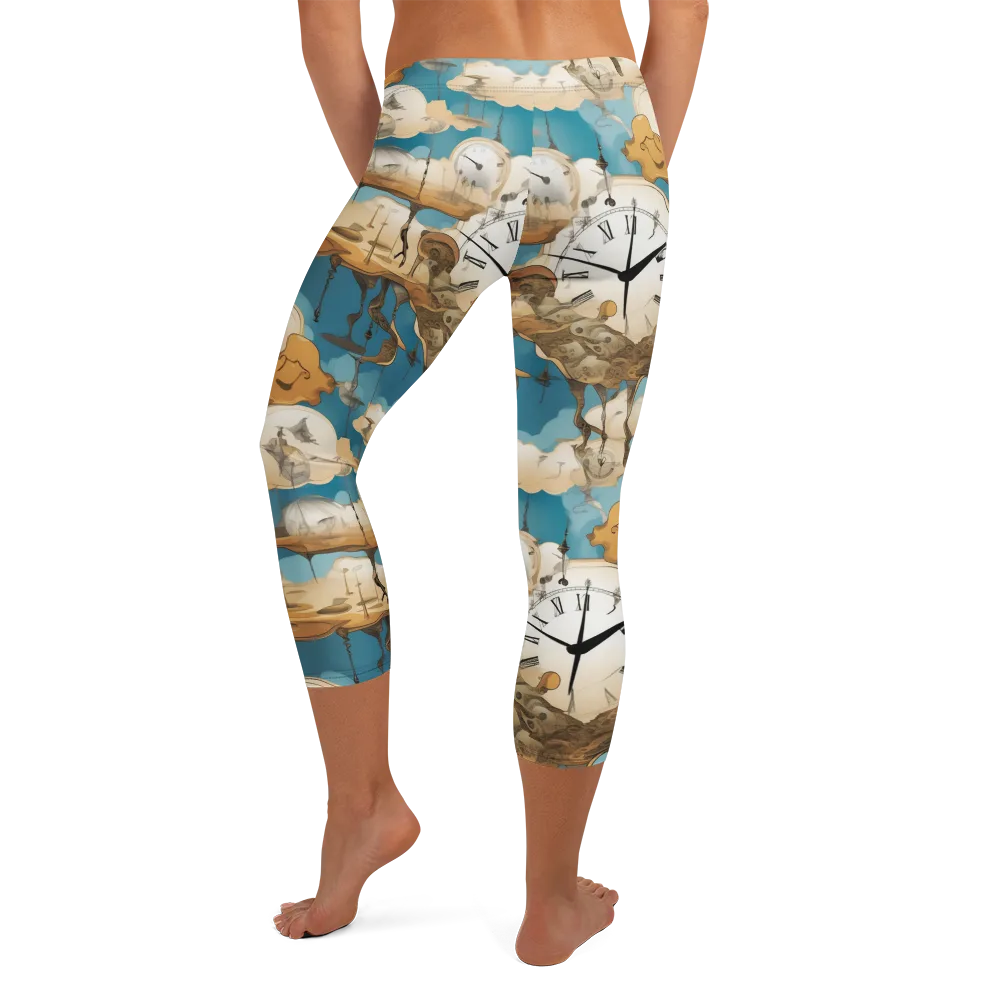 Chronicle of Clouds on Capri Leggings — Back