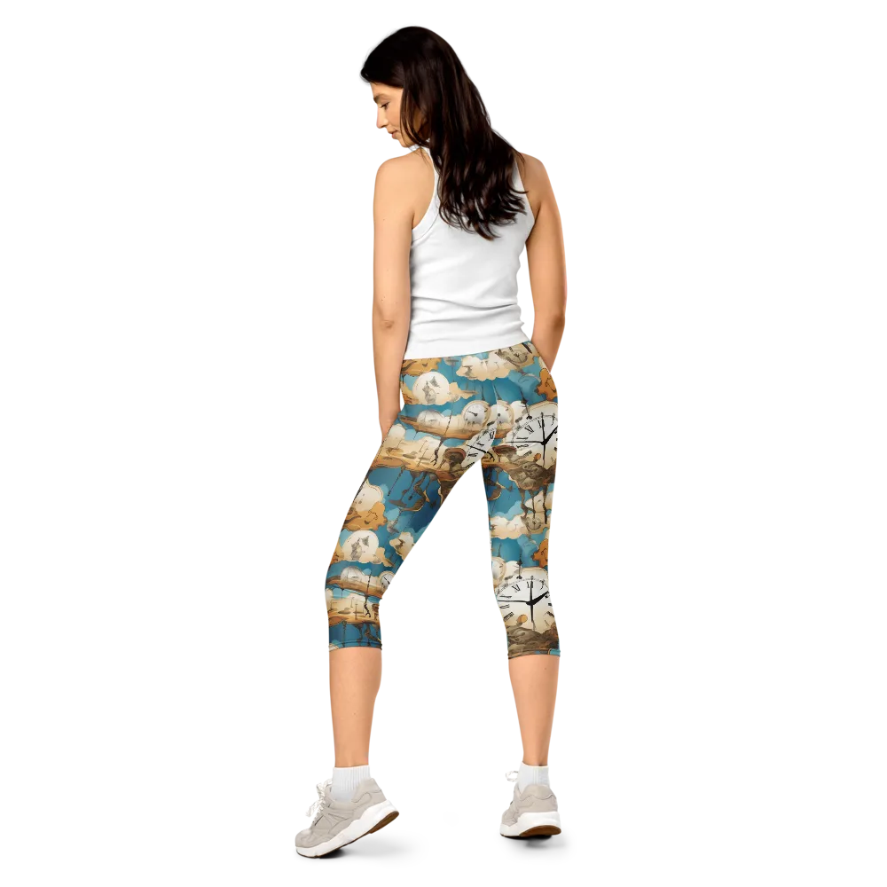 Chronicle of Clouds on Capri Leggings — Back