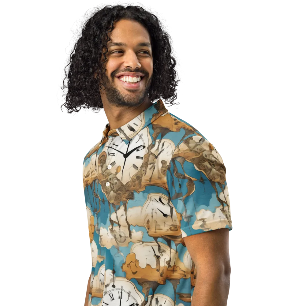 Chronicle of Clouds on Men's Slim Fit Polo Shirt — Left Front