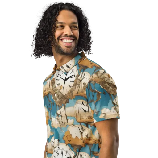 Chronicle of Clouds on a Men's Slim Fit Polo Shirt