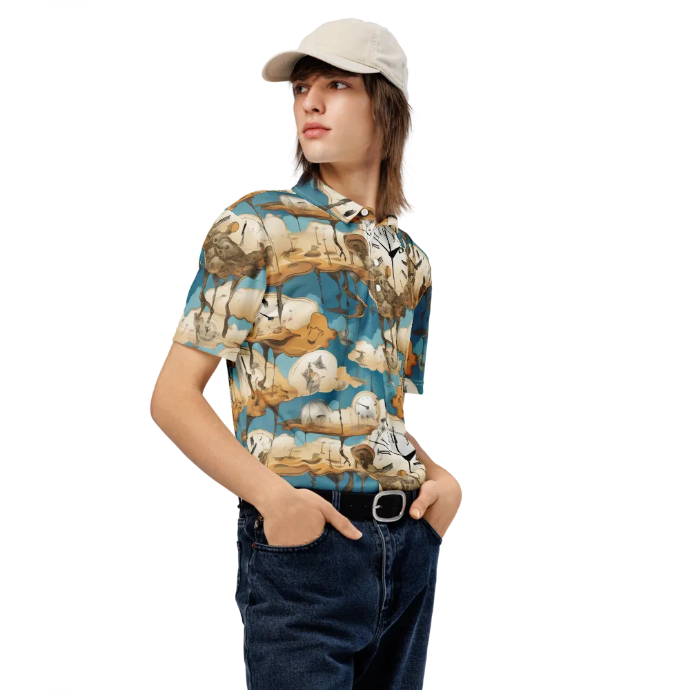 Chronicle of Clouds on Men's Slim Fit Polo Shirt — Right Front