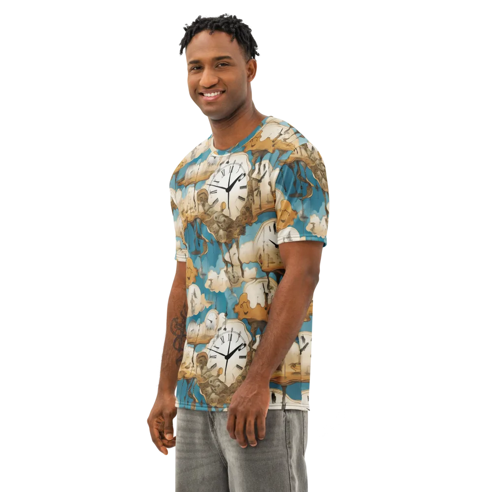 Chronicle of Clouds on Men's Cotton Crew Neck T-Shirt — Left Front