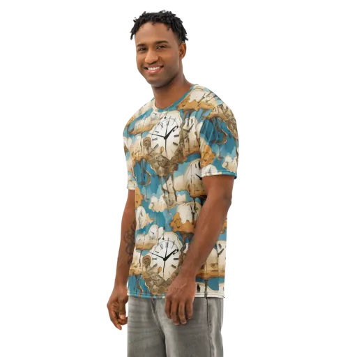 Chronicle of Clouds on a Men's Cotton Crew Neck T-Shirt