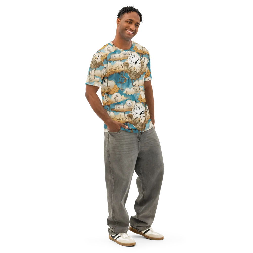 Chronicle of Clouds on Men's Cotton Crew Neck T-Shirt — Right Front