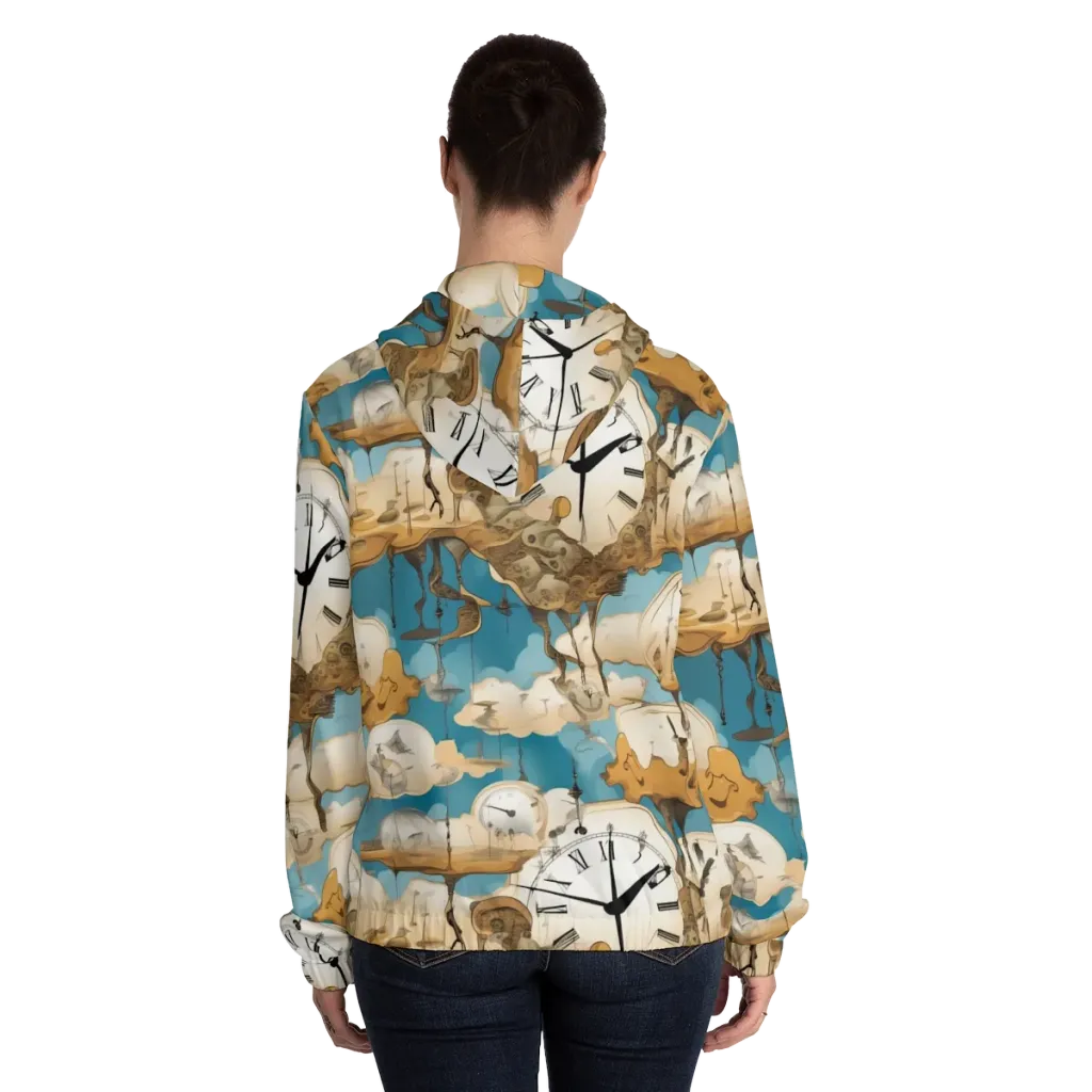 Chronicle of Clouds on Women's Full-Zip Hoodie — Back On Person