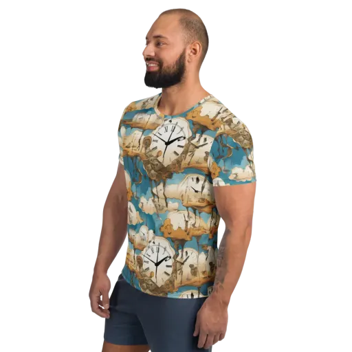 Chronicle of Clouds on a Men's Athletic T-Shirt