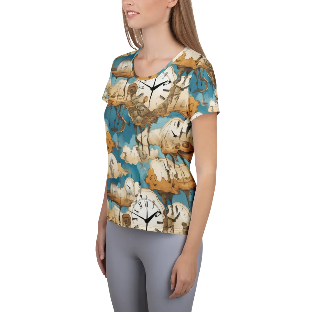 Chronicle of Clouds on Women's Athletic T-Shirt — Left