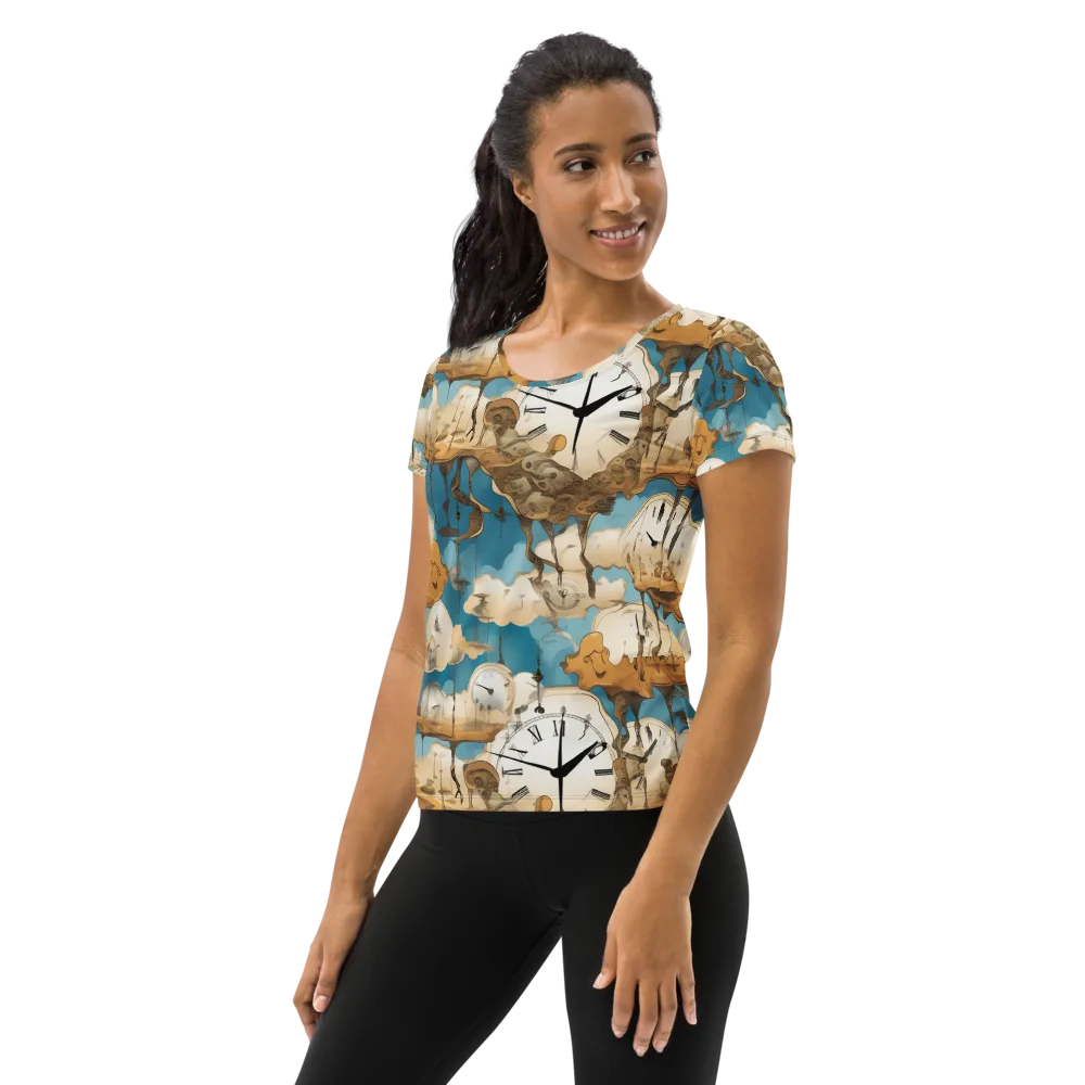 Chronicle of Clouds on Women's Athletic T-Shirt — Left