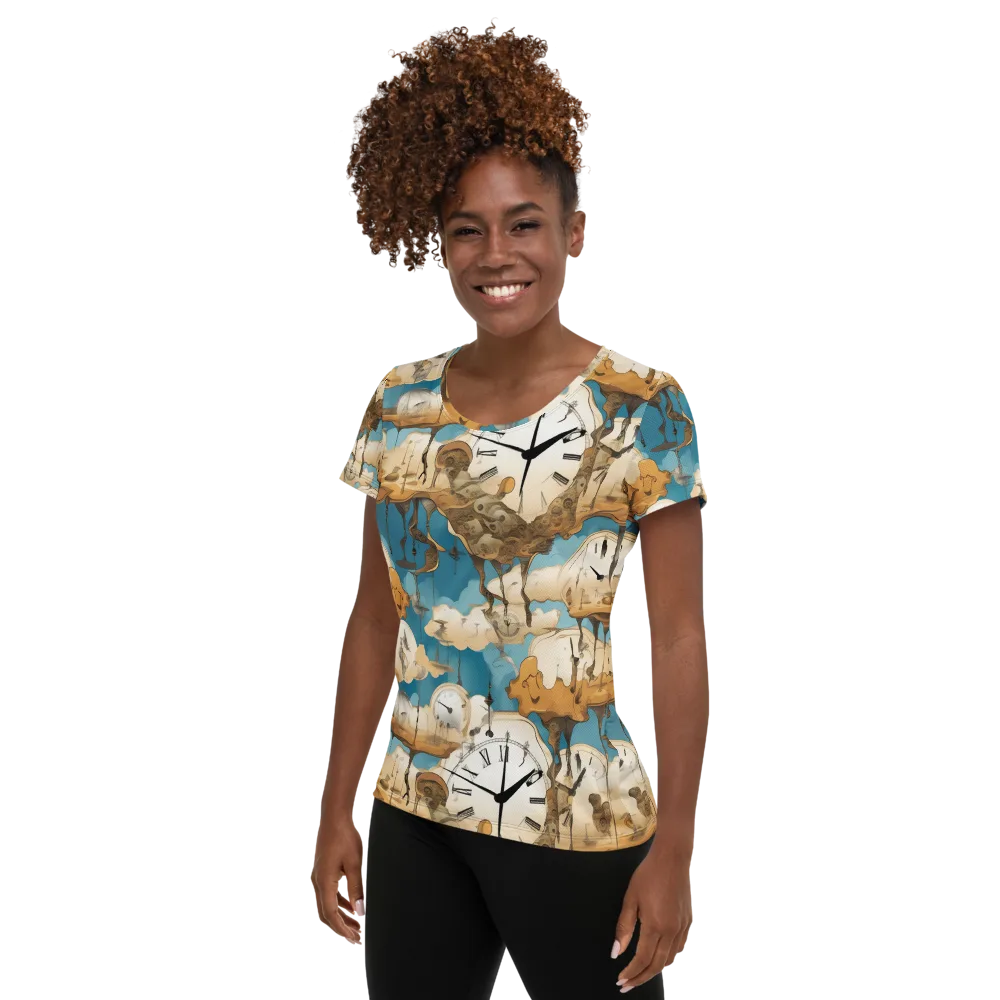 Chronicle of Clouds on Women's Athletic T-Shirt — Left