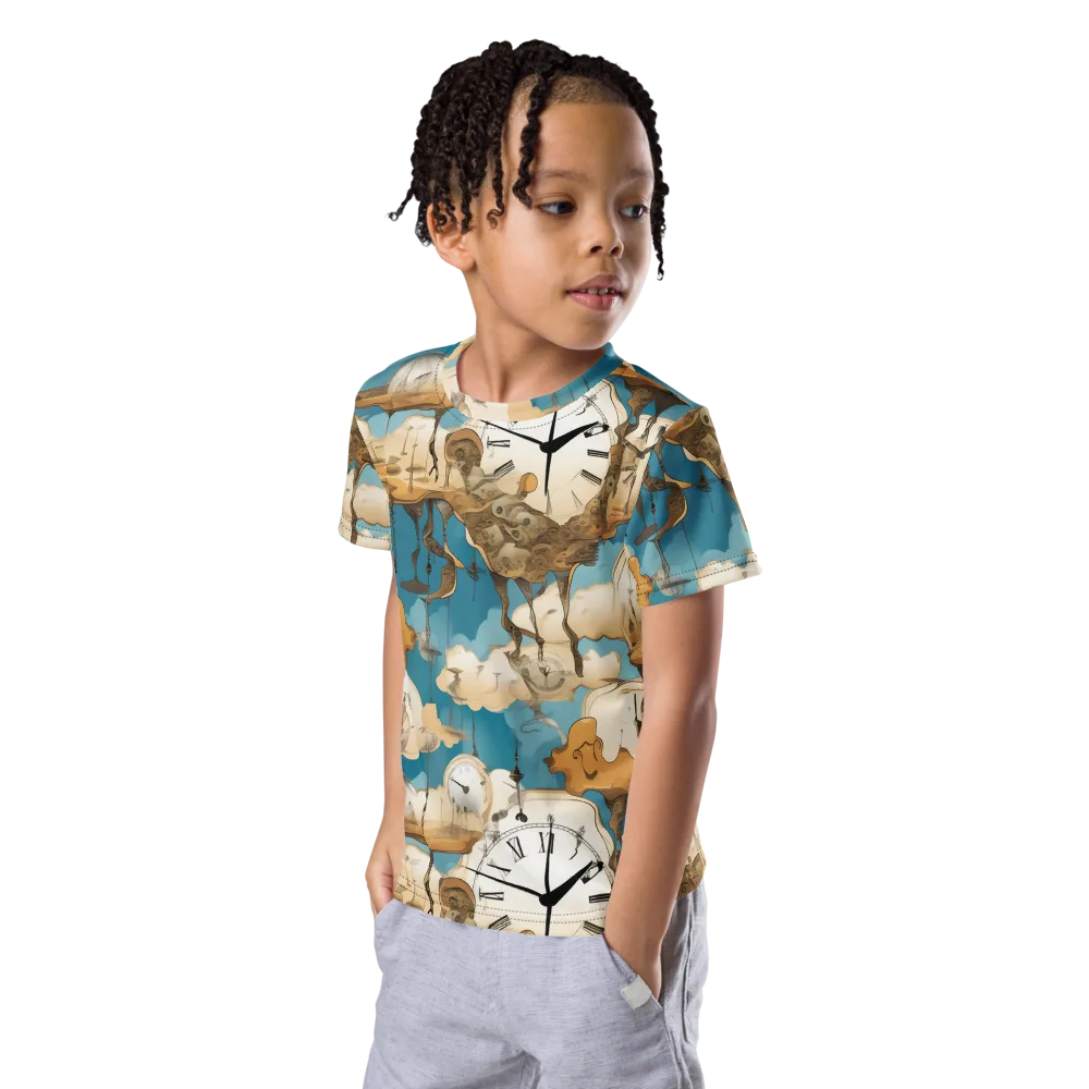 Chronicle of Clouds on Kids Crew Neck T-Shirt — Left Front