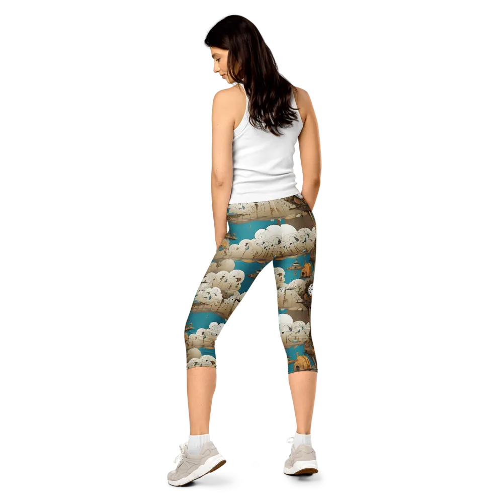 Clockwork Nimbus on Capri Leggings — Back
