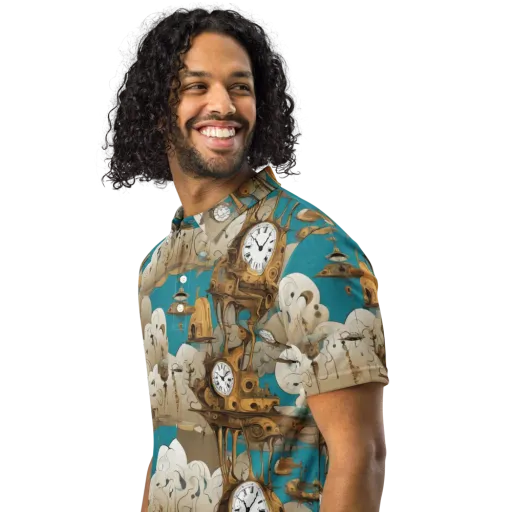 Clockwork Nimbus on a Men's Slim Fit Polo Shirt