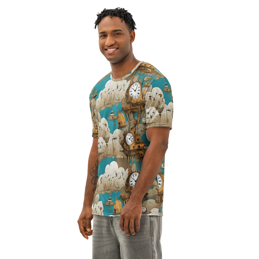 Clockwork Nimbus on Men's Cotton Crew Neck T-Shirt — Left Front