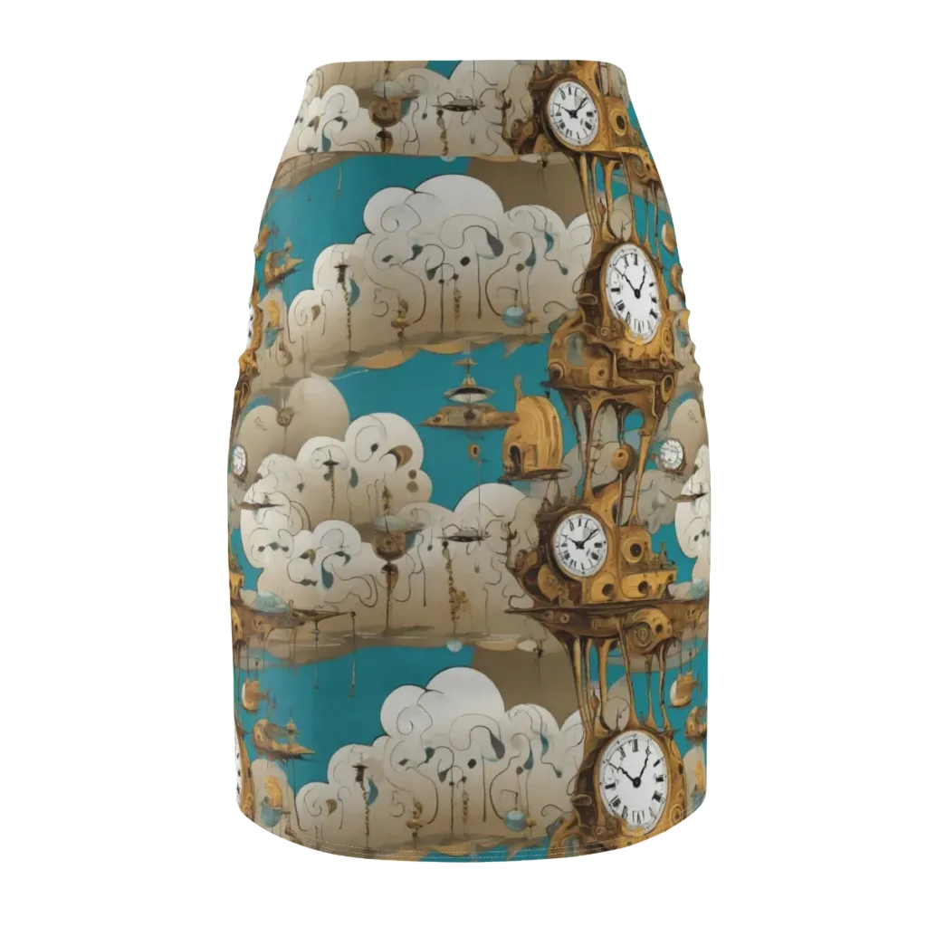 Clockwork Nimbus on Pencil Skirt — Back