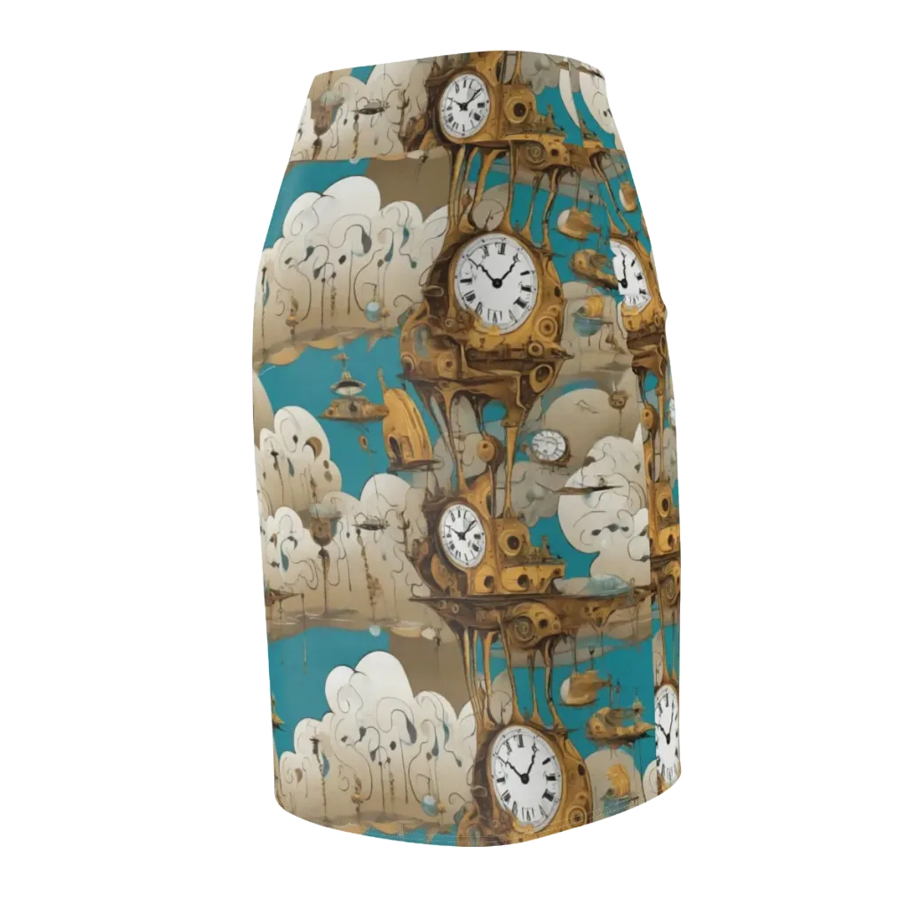 Clockwork Nimbus on Pencil Skirt — Back Side