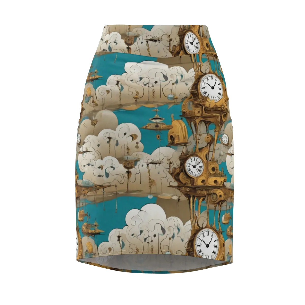 Clockwork Nimbus on Pencil Skirt — Front