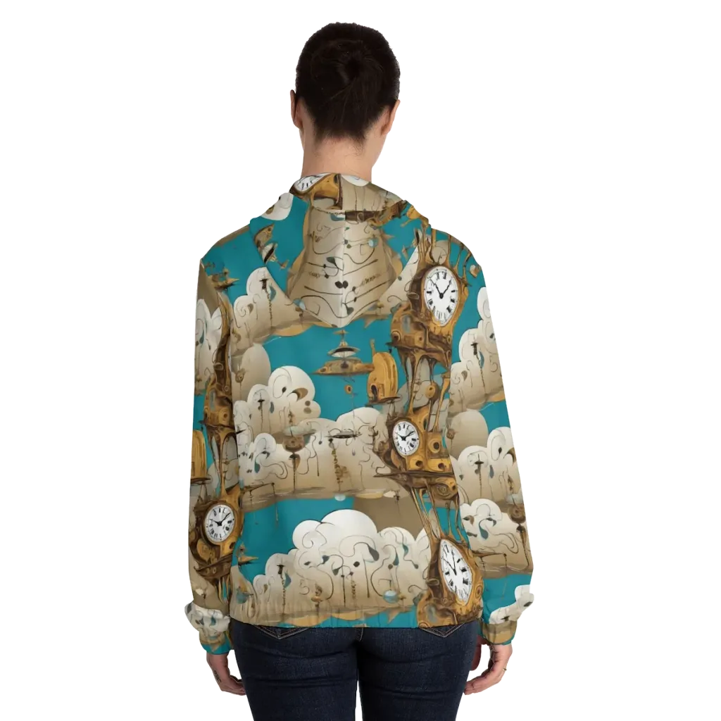 Clockwork Nimbus on Women's Full-Zip Hoodie — Back On Person