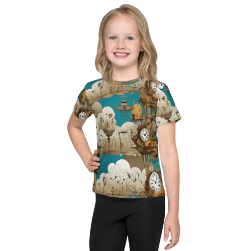 Clockwork Nimbus on a Kids Crew Neck T-Shirt