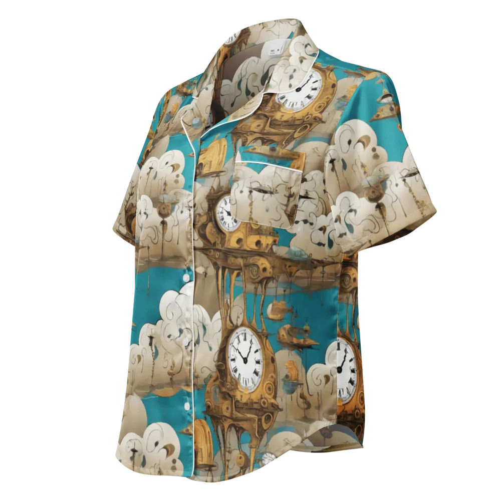 Clockwork Nimbus on Women's Short Sleeve Pajama Top — Left Front