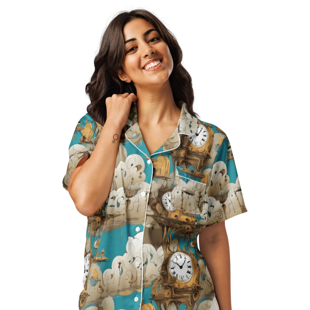 Clockwork Nimbus on Women's Short Sleeve Pajama Top — Front