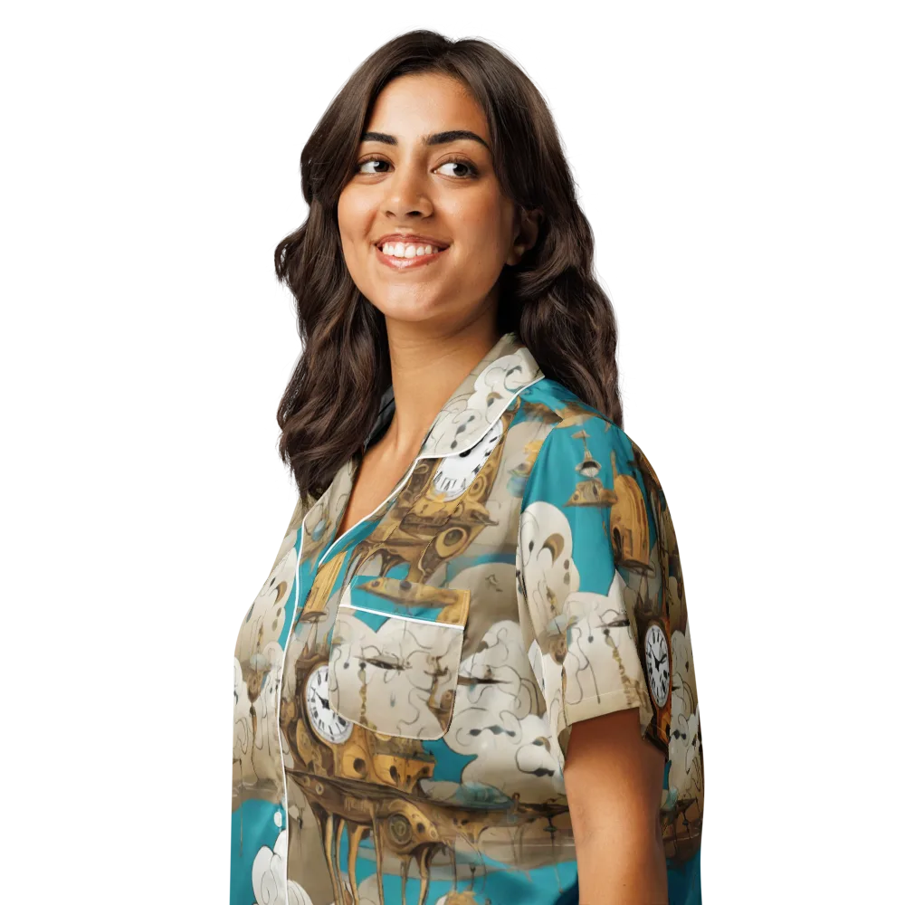Clockwork Nimbus on Women's Short Sleeve Pajama Top — Left Front