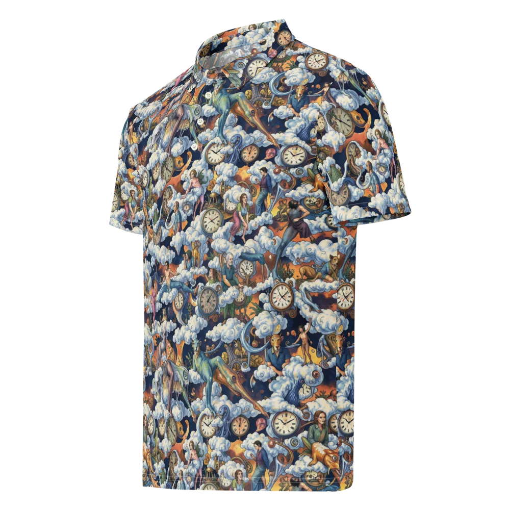 Chronicles of Cloudtime on Men's Slim Fit Polo Shirt — Left Front