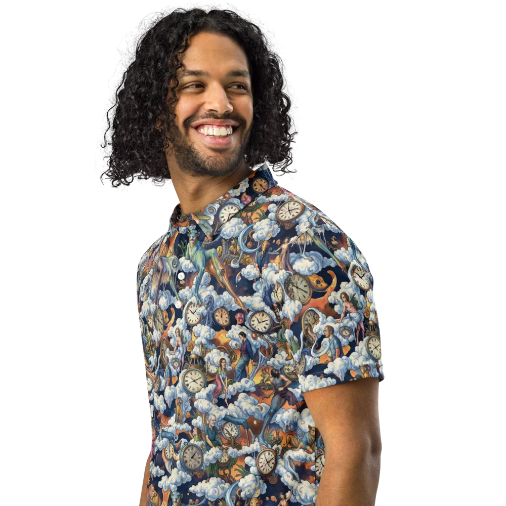 Chronicles of Cloudtime on Men's Slim Fit Polo Shirt — Left Front