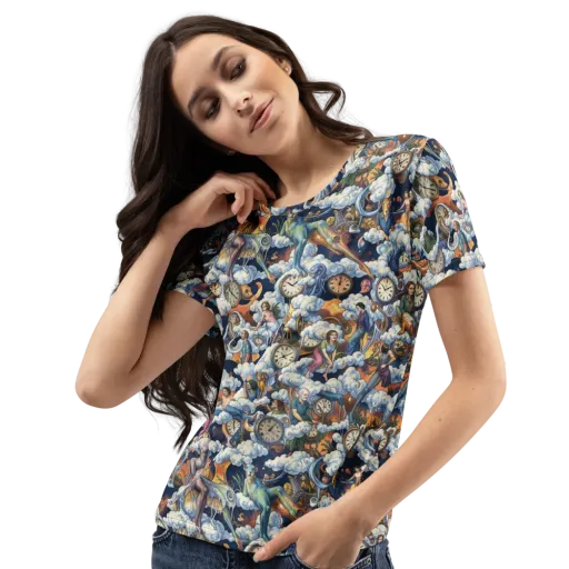 Chronicles of Cloudtime on a Women's Crew Neck T-Shirt