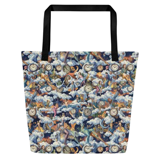 Chronicles of Cloudtime on a Large Tote Bag W/ Pocket