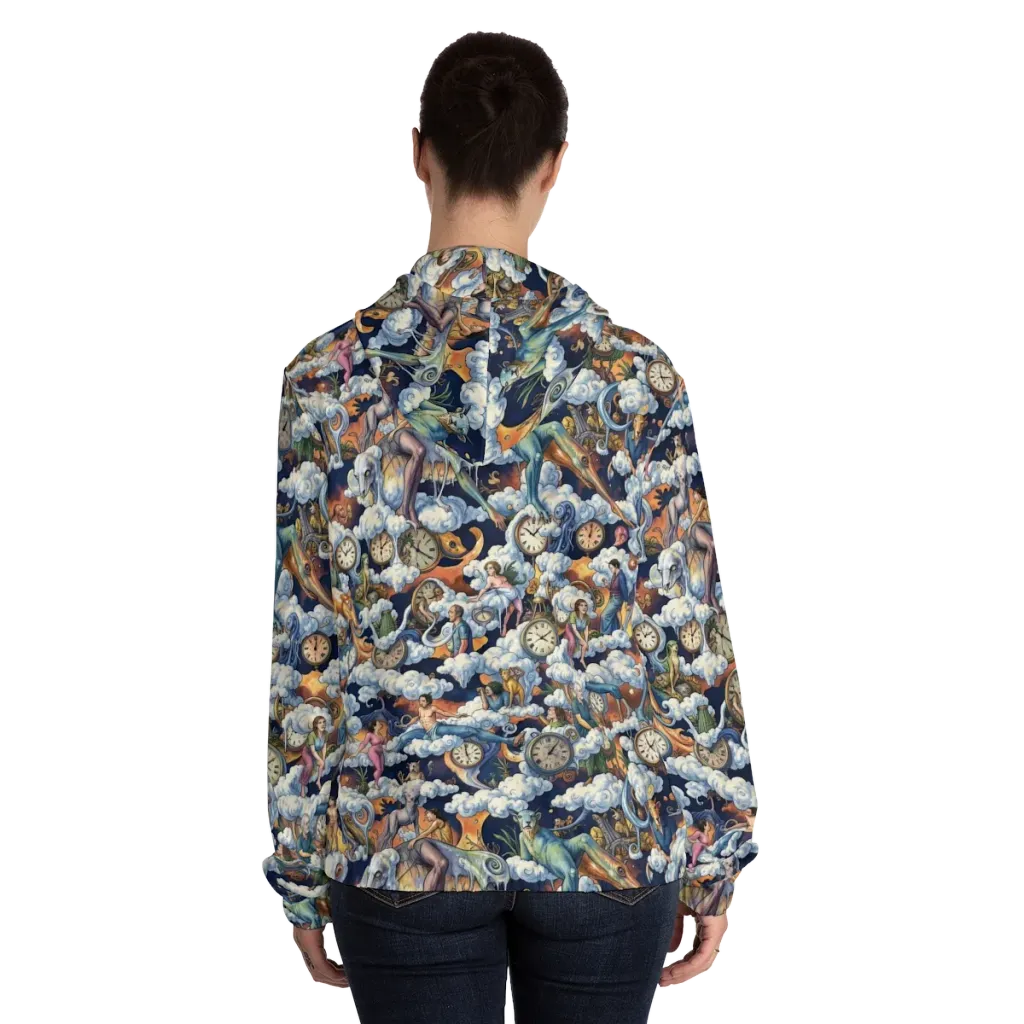 Chronicles of Cloudtime on Women's Full-Zip Hoodie — Back On Person