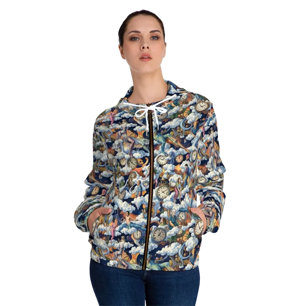 Chronicles of Cloudtime on Women's Full-Zip Hoodie — Front On Person