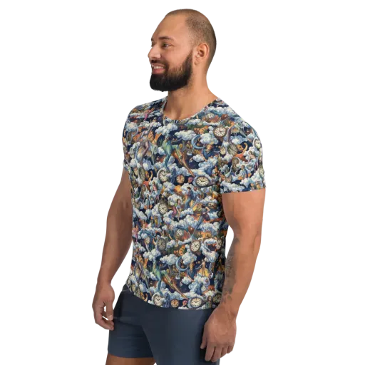 Chronicles of Cloudtime on a Men's Athletic T-Shirt