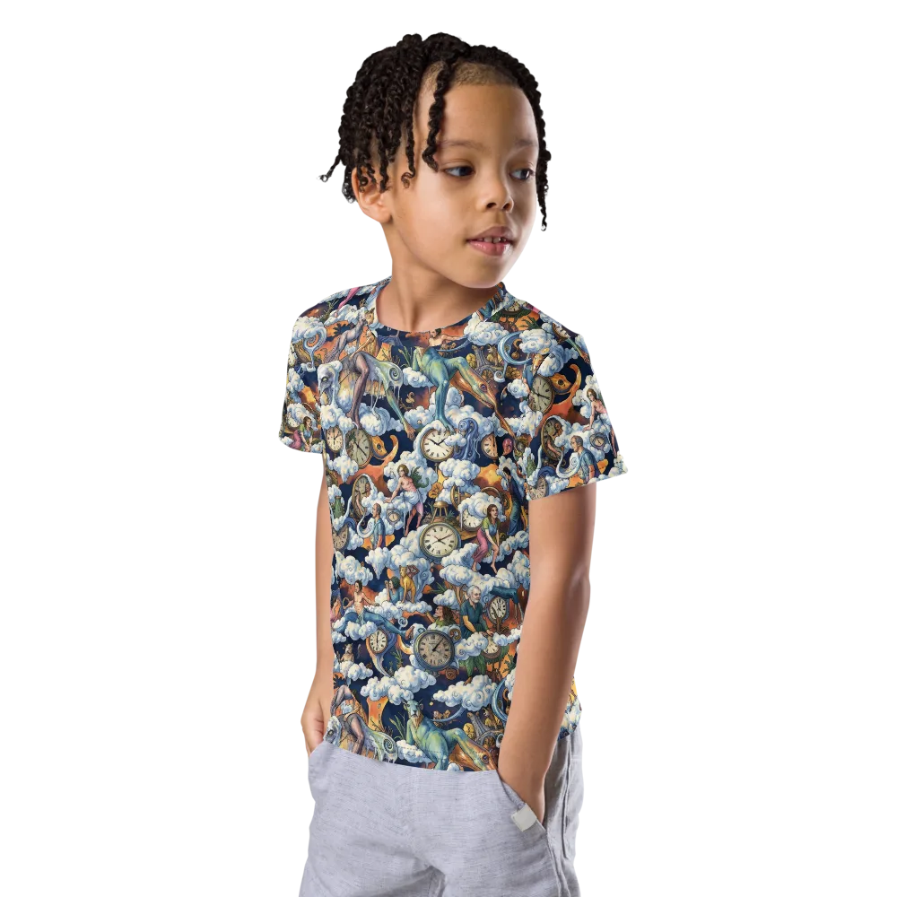 Chronicles of Cloudtime on Kids Crew Neck T-Shirt — Left Front