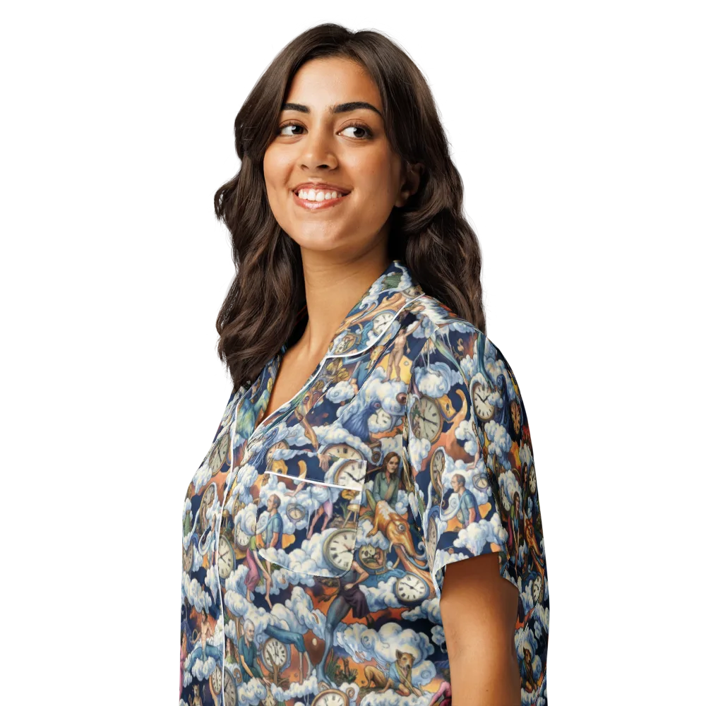 Chronicles of Cloudtime on Women's Short Sleeve Pajama Top — Left Front