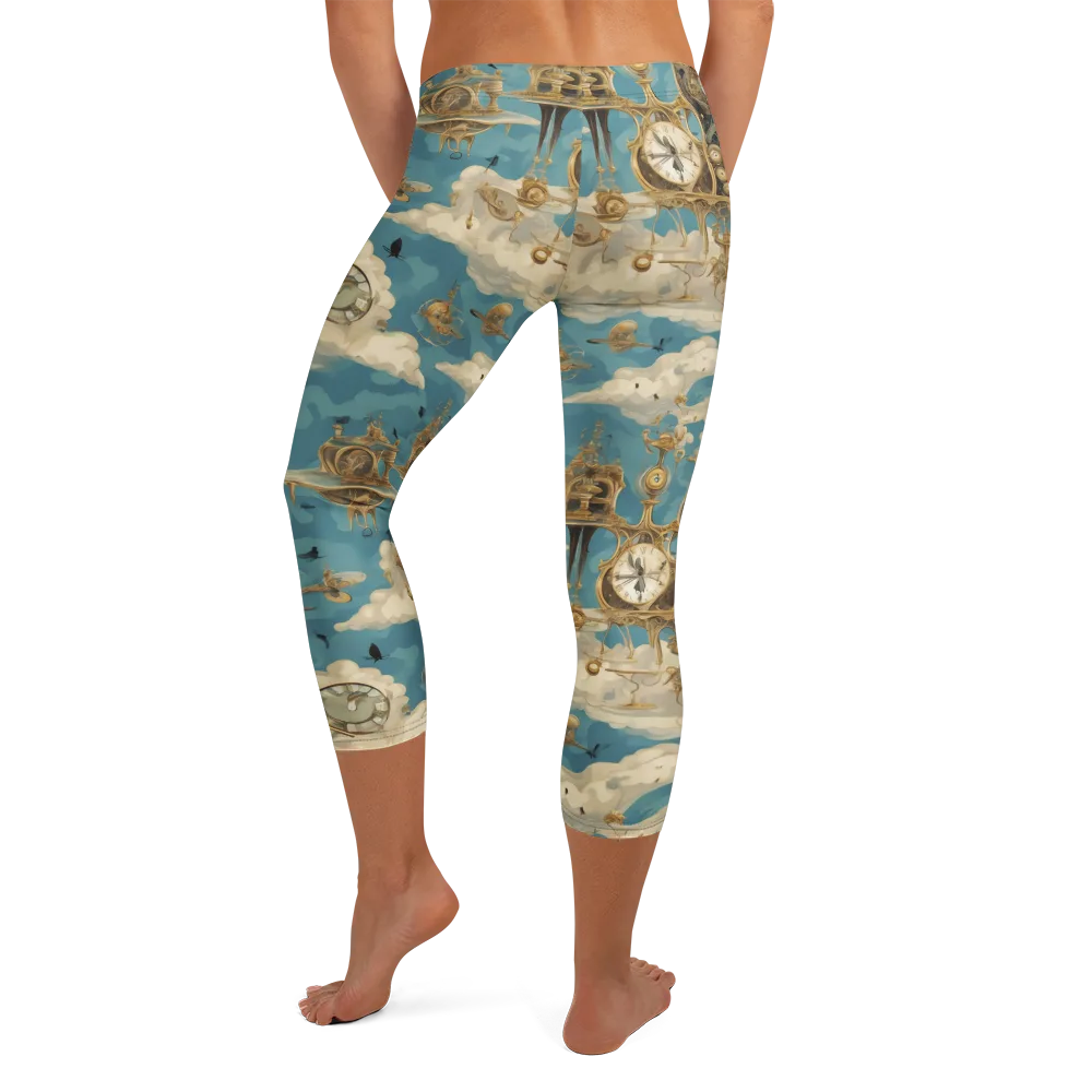 Clockwork Reverie on Capri Leggings — Back