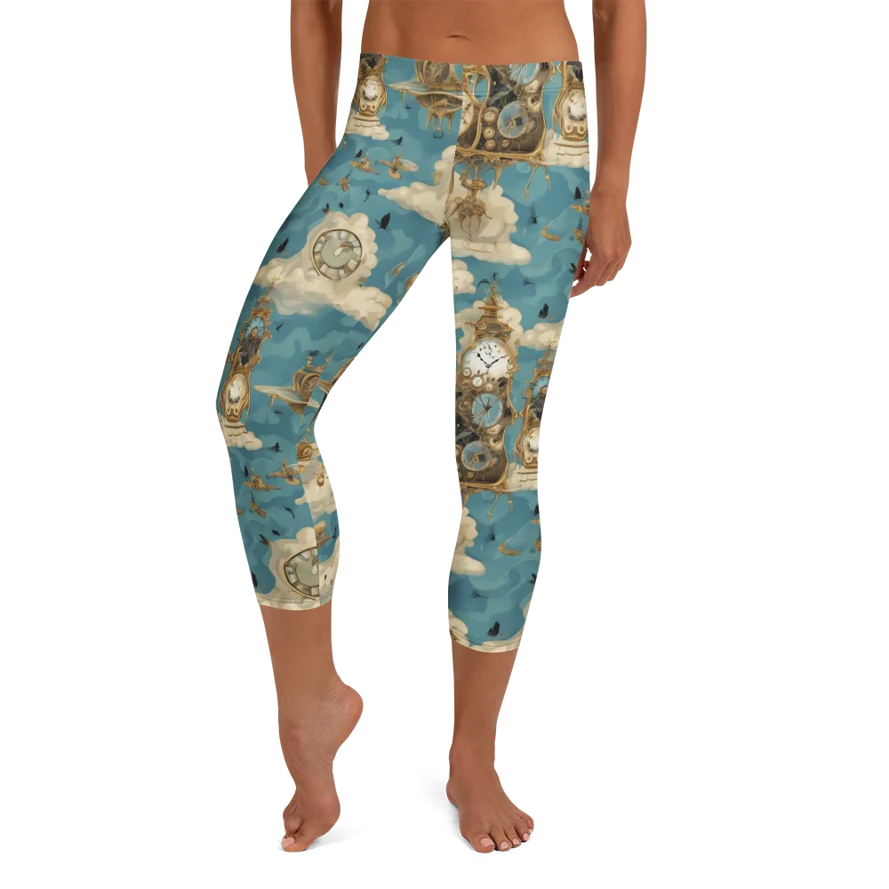 Clockwork Reverie on Capri Leggings — Front