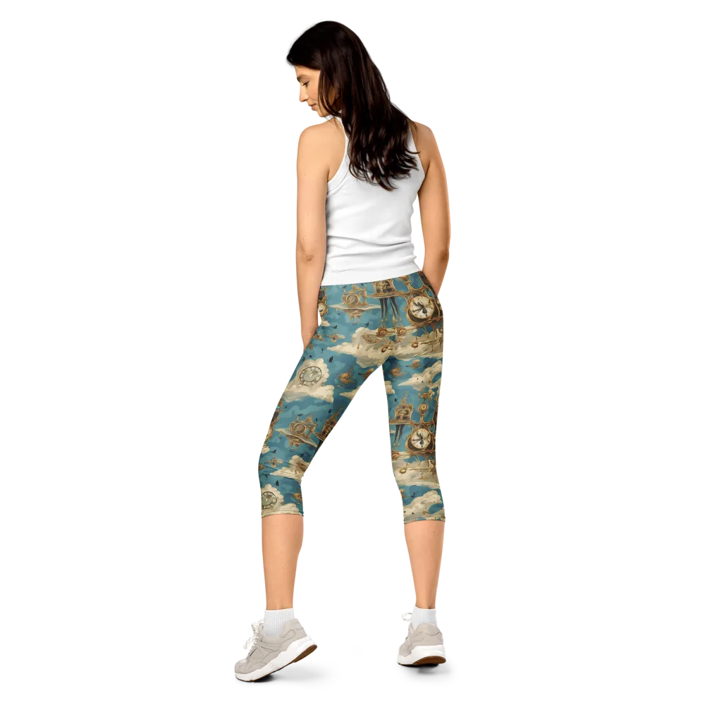 Clockwork Reverie on Capri Leggings — Back