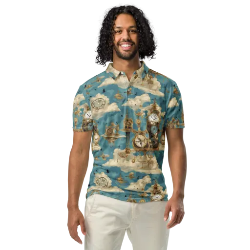 Clockwork Reverie on a Men's Slim Fit Polo Shirt