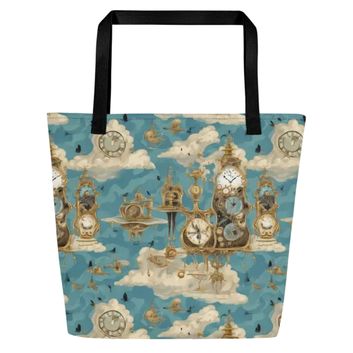 Clockwork Reverie on a Large Tote Bag W/ Pocket
