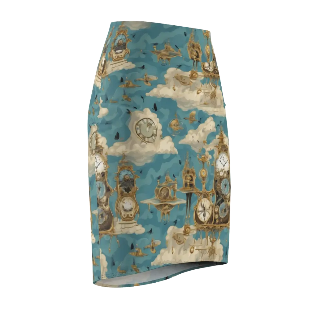 Clockwork Reverie on Pencil Skirt — Front Side