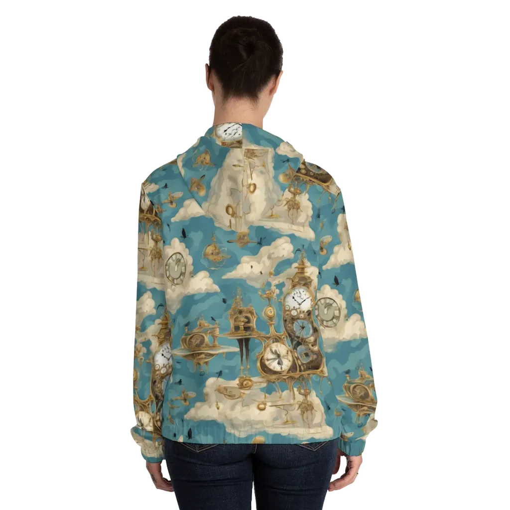 Clockwork Reverie on Women's Full-Zip Hoodie — Back On Person
