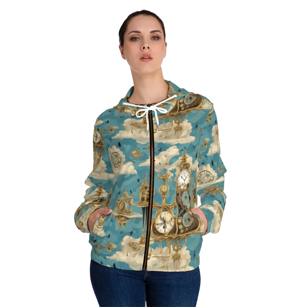 Clockwork Reverie on Women's Full-Zip Hoodie — Front On Person