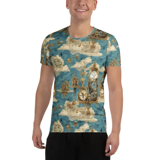 Clockwork Reverie on a Men's Athletic T-Shirt