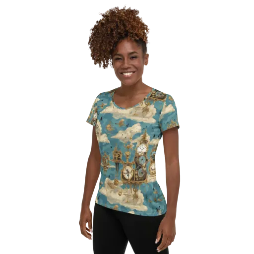 Clockwork Reverie on a Women's Athletic T-Shirt