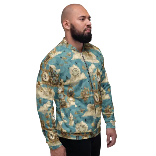 Clockwork Reverie on a Bomber Jacket