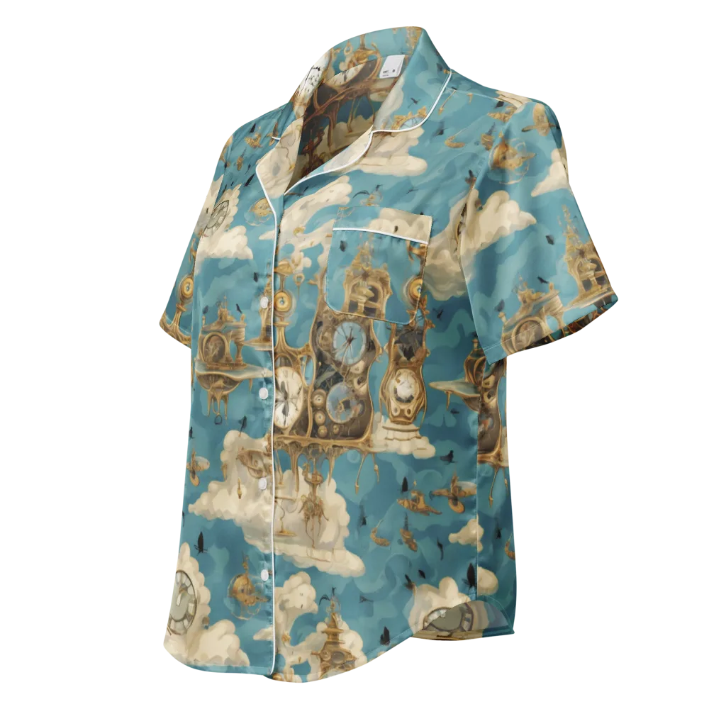 Clockwork Reverie on Women's Short Sleeve Pajama Top — Left Front