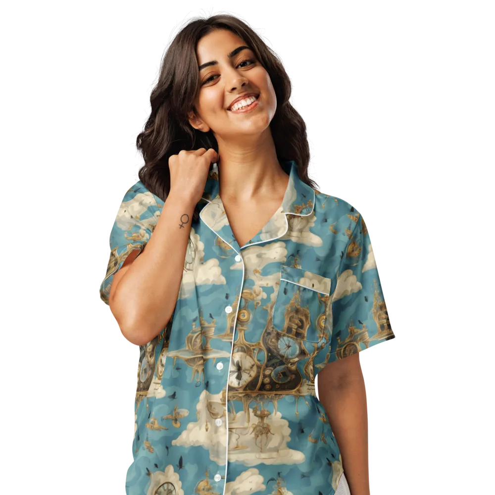 Clockwork Reverie on Women's Short Sleeve Pajama Top — Front