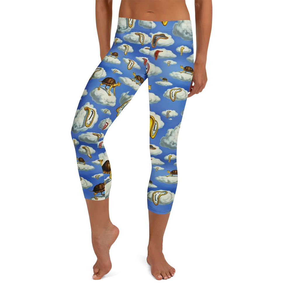Cloudburst Time on Capri Leggings — Front